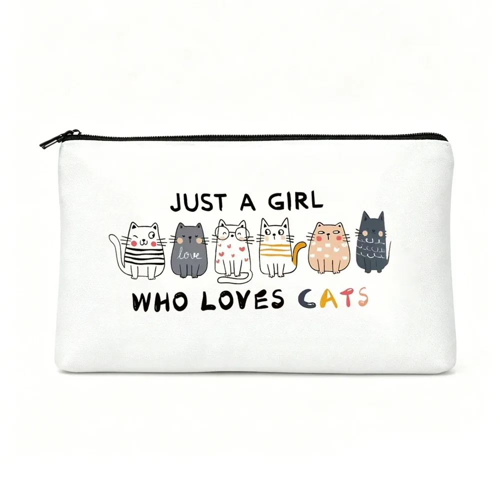 trousse de toilette à thème chat pour femme, cadeau mignon pour filles, trousse de maquillage de voyage avec fermeture éclair pour les amoureuses des chats, cadeau amusant pour maman chat, pour anniversaire ou noël, pour fille, sœur ou meilleure amie