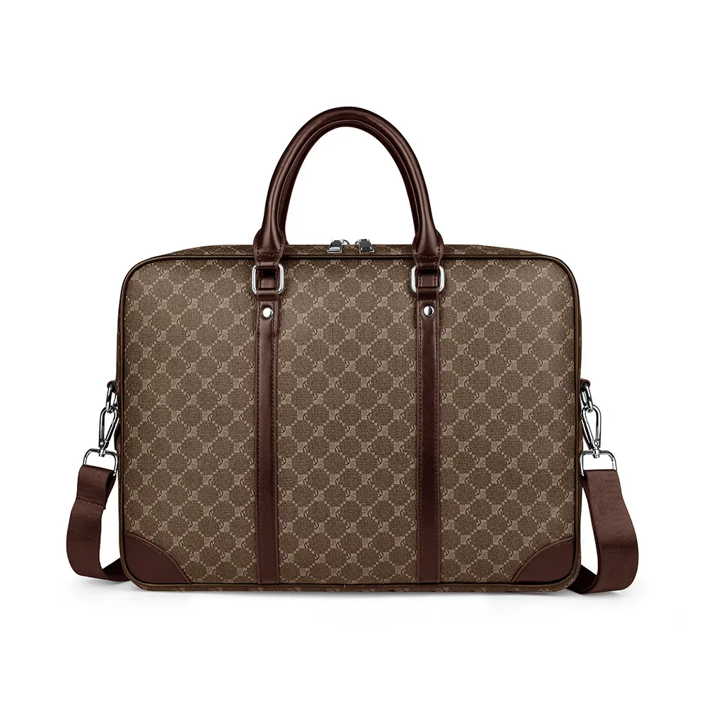 nouvelle mode de luxe en cuir pu affaires hommes porte-documents hommes messager sac à main ordinateur portable concepteur mâle épaule