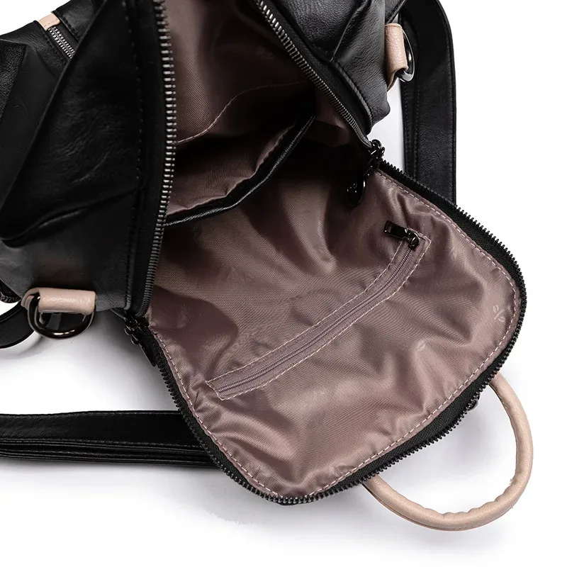 sac à dos en cuir pu souple pour femmes, sac à bandoulière de voyage, sac à dos de grande capacité pour filles