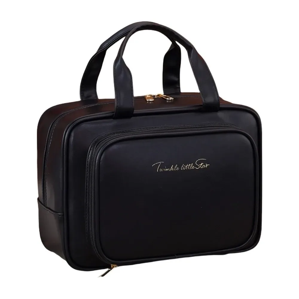 sac de rangement simple pour maquillage, poignée, grande capacité, conteneur cosmétique, multifonctionnel, portable, trousse de toilette de voyage, rangement pour câbles de données