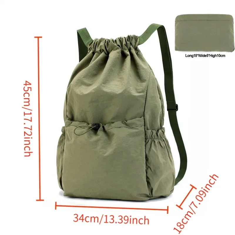 sac à dos léger et tendance avec cordon de serrage : sac de sport imperméable de grande capacité pour l'école, les livres, les activités de plein air, les voyages