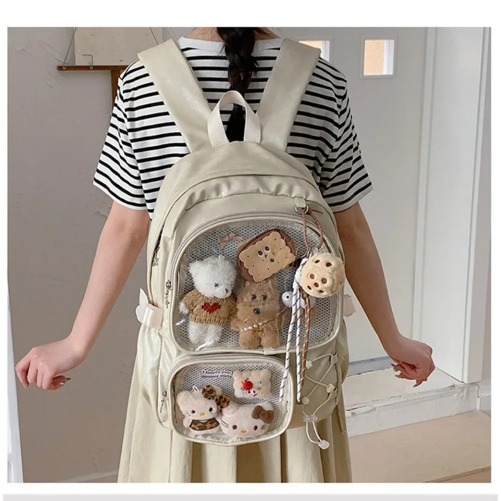 nouveau sac à dos décontracté de style coréen pour femme, sac à dos transparent y2k, sac ita kawaii doux et mignon