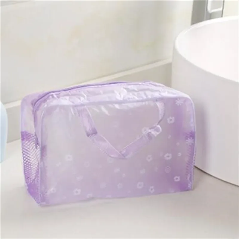 sac à cosmétiques transparent en pvc, 1 pièce, trousse de maquillage transparente pour femmes et filles, trousse de beauté étanche à fermeture éclair, trousse de toilette de voyage, sac à main
