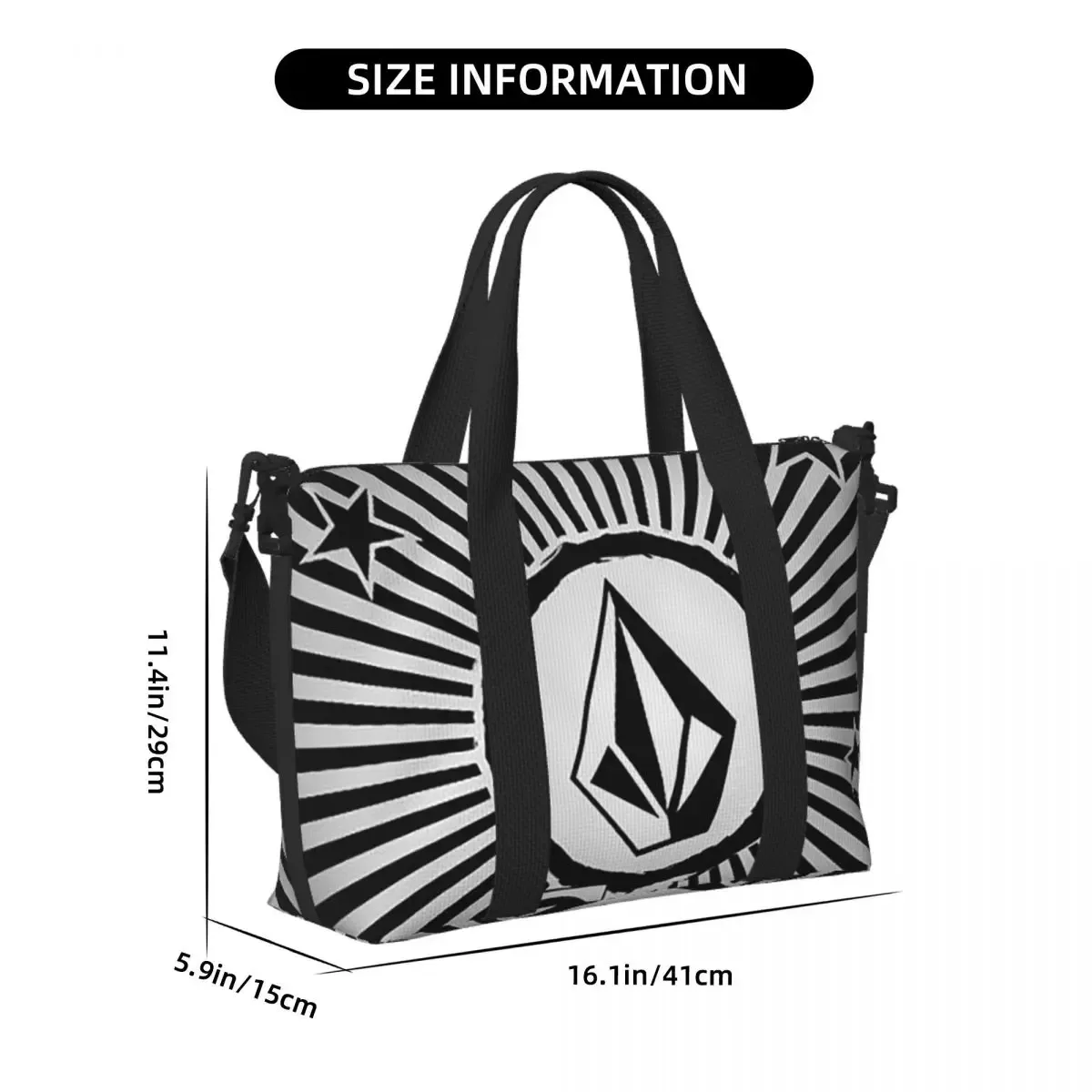 sac de voyage de plage avec logo v-volcom personnalisé, fourre-tout de grande capacité pour salle de sport, yoga, sac à bandoulière de shopping pour femmes