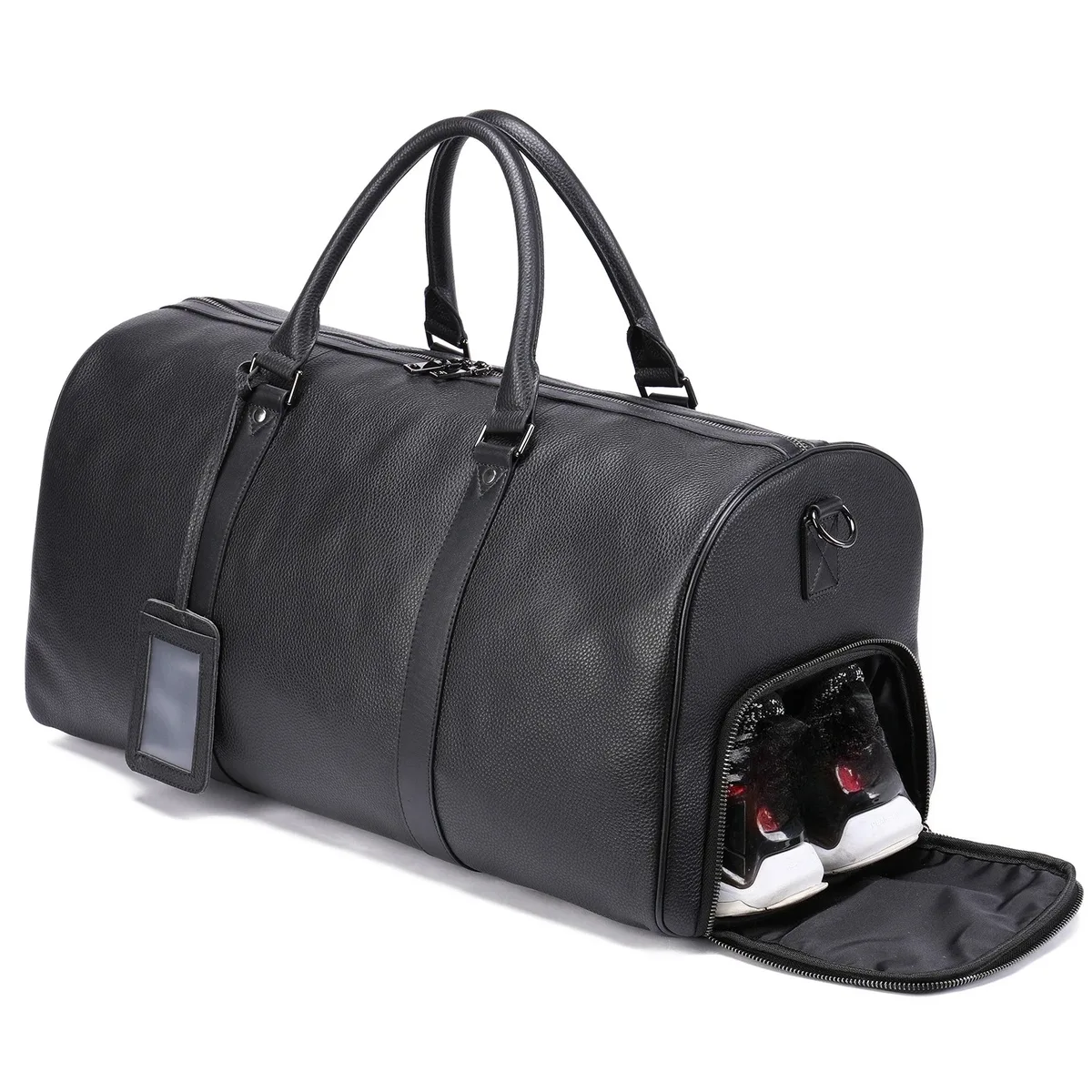 sac de voyage en cuir véritable pour homme avec compartiment à chaussures, sac de sport en cuir de vachette de qualité supérieure, sac de week-end à bandoulière