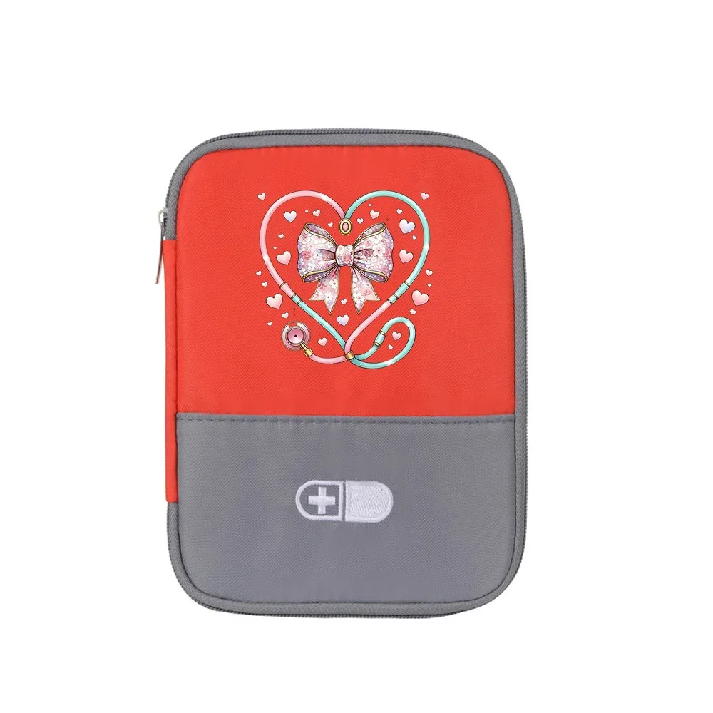 sac de rangement pour médicaments de grande capacité, design stéthoscope et nœud papillon, organisateur portable pour la maison, usage quotidien, 1 pièce