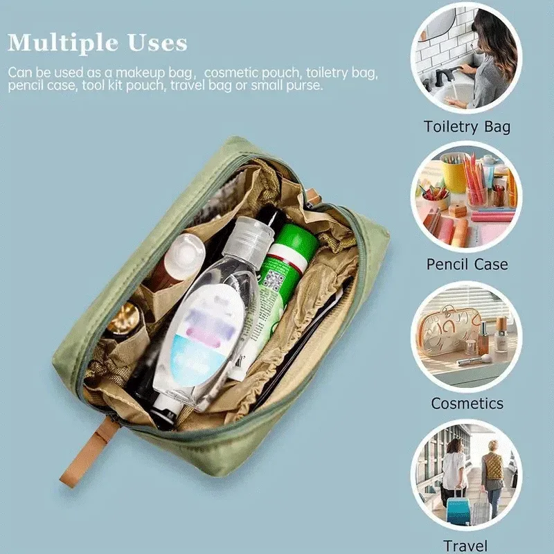 sac vintage et organisateur de voyage pour femme – trousse de maquillage à thème avec motif d'étiquette de médicaments, motif croisé noir et blanc – compac