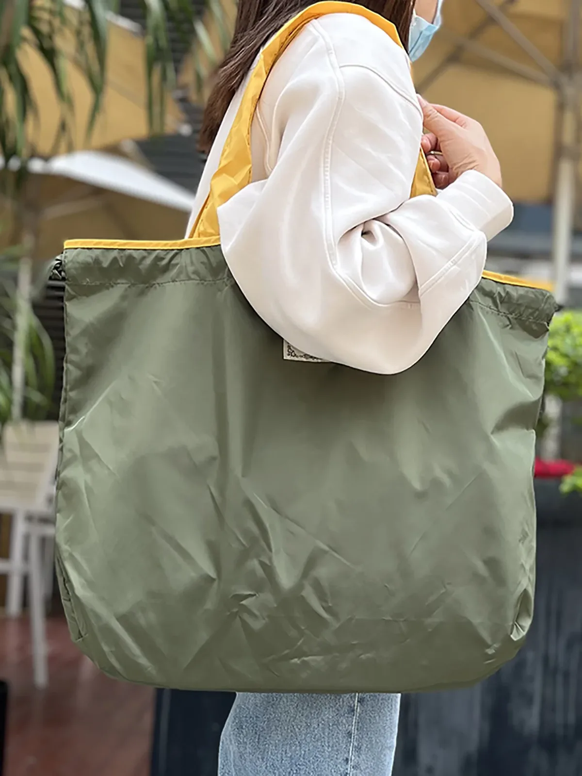 sac de courses pliable et portable, sac fourre-tout réutilisable et écologique, sac d'épicerie imperméable et tendance, sac de rangement de voyage