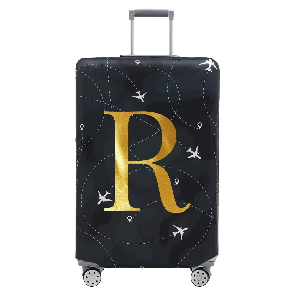 housse de protection pour compartiment à bagages, série de lettres, housse anti-poussière en tissu noir résistant à l'usure pour étui de voyage de 18 à 32 pouces