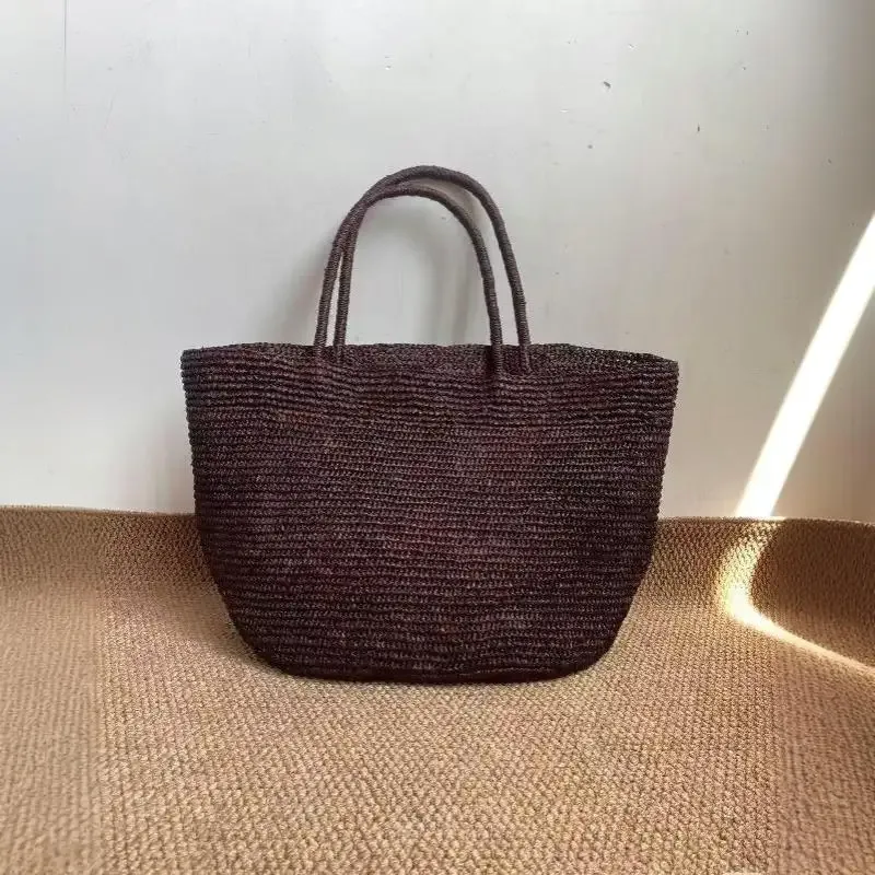 sac de plage en paille naturelle pour femmes, grand sac fourre-tout en rotin tissé à la main, léger, style bohème, pour les voyages en bord de mer, usage quotidien
