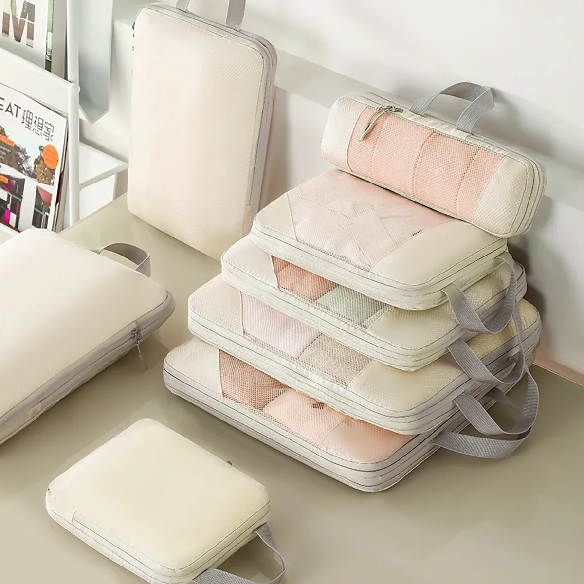 lot de 5 sacs de compression légers et portables pour le voyage, organisateur de bagages multifonctionnel pour vêtements et chaussures