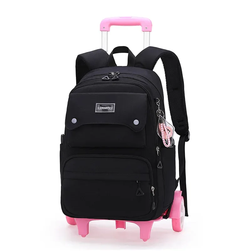 nouveau sac à dos scolaire à roulettes pour enfants, sac à dos à roulettes pour filles, sac à dos à roulettes multifonctionnel