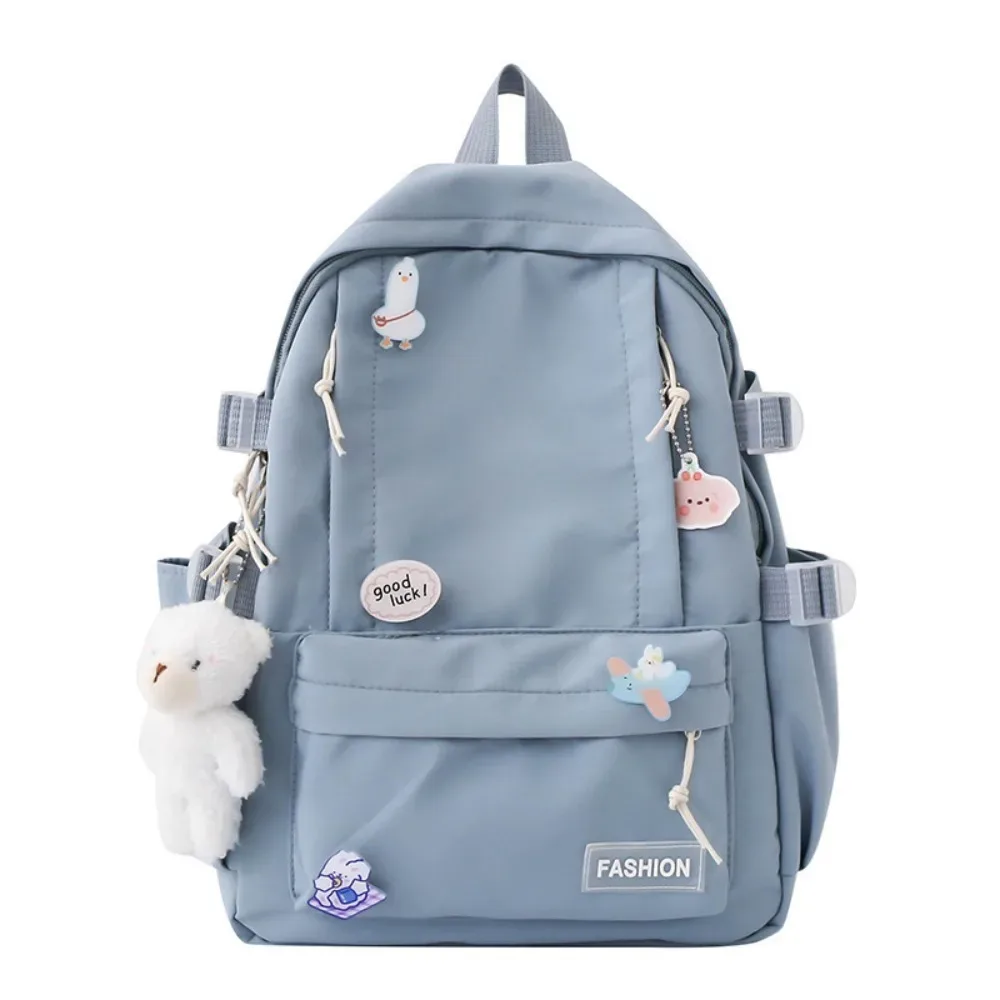 nouveau sac d'école de grande capacité, couleur unie, sangle réglable, sac à dos léger, sac de voyage en toile portable, unisexe