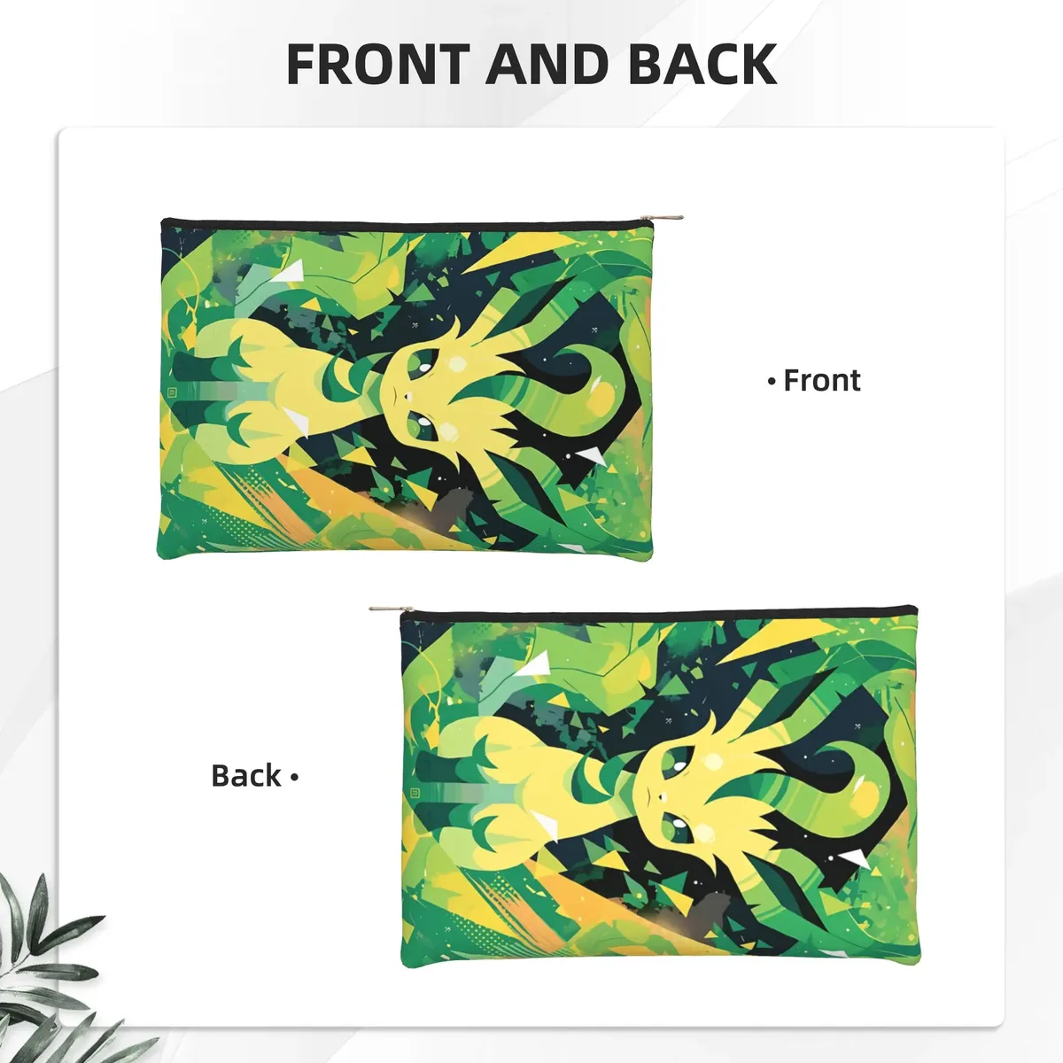 pochette pliable mignonne sur le thème de l'anime pokemon eevee eeveelution, trousse de maquillage, trousse de toilette avec fermeture éclair, pochette cosmétique de voyage
