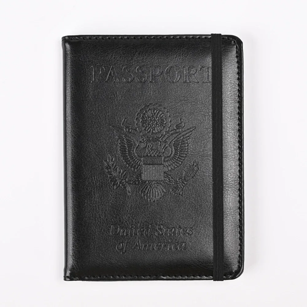 porte-passeport en cuir pu rfid pour hommes et femmes, idéal pour sécuriser, élégant pour les états-unis, portefeuille de voyage durable, organisateur de documents