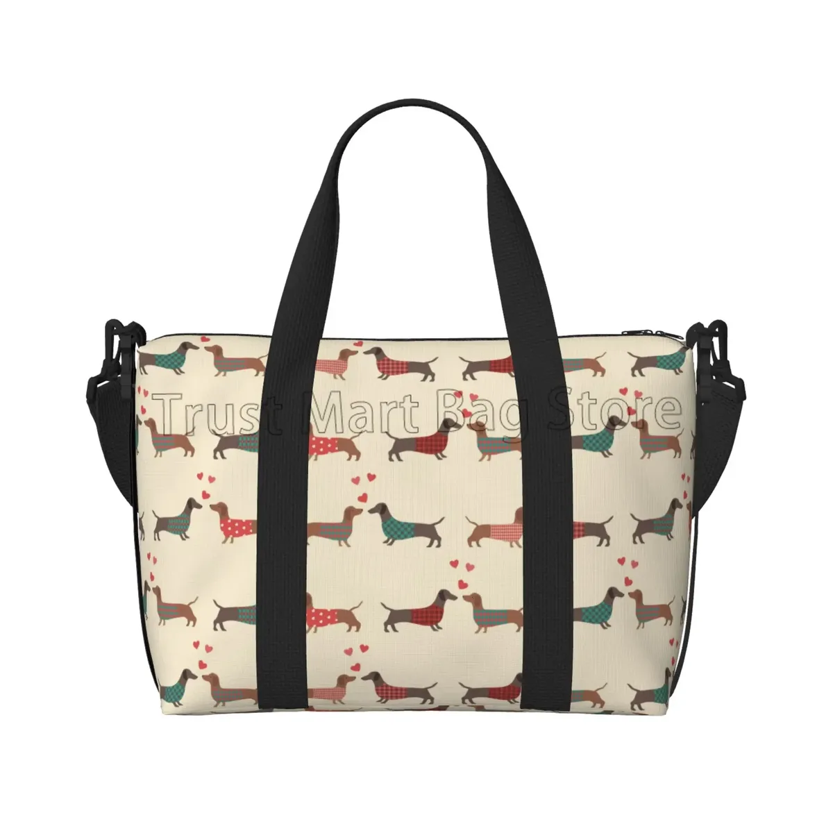 sac de sport personnalisé durable unisexe, sacs de voyage mignons, grands sacs d'entraînement, sac de week-end, sac de nuit, salle de sport, chiens teckel