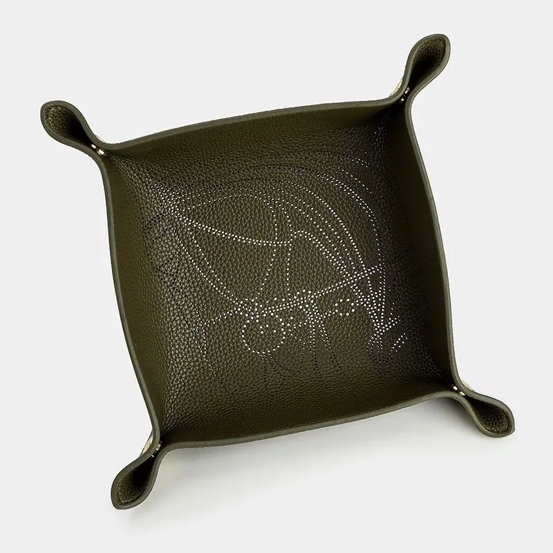 plateau de rangement en cuir de vache à deux couches, organisateur de bureau pour clés, bijoux, boîte de rangement de cosmétiques, organisateur pliant, décoration de la maison