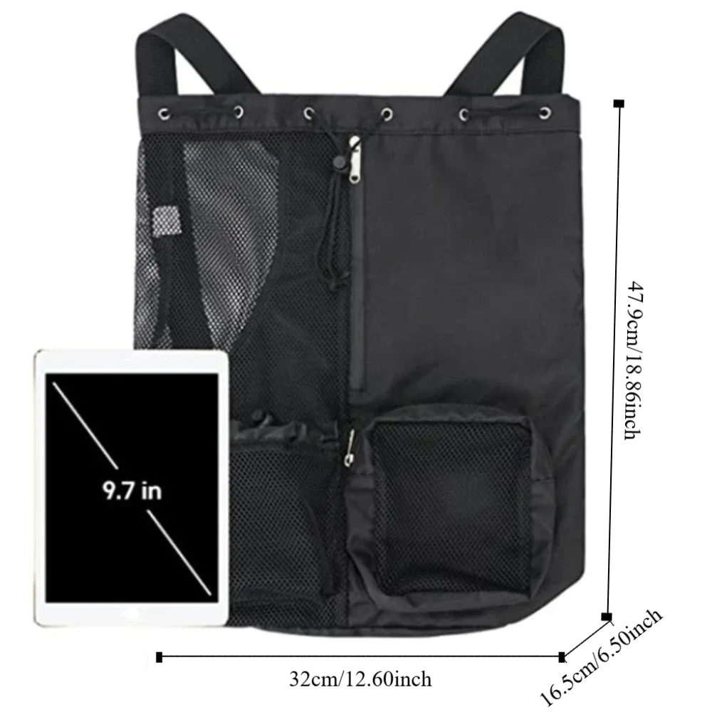 sac à dos en maille avec poche étanche et cordon de serrage, grande capacité, couleur unie, sac de natation, sacs de rangement pour la plage, sac de sport et de fitness, pour l'extérieur