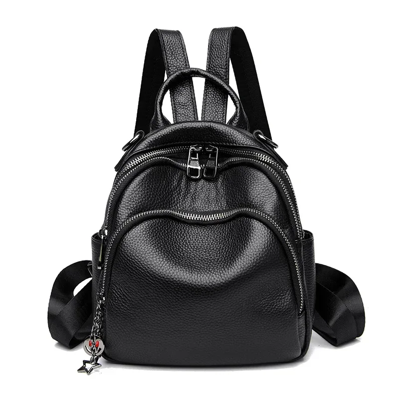 sac à dos en cuir véritable de haute qualité pour femmes, sac à dos de voyage de luxe pour dames, sac à bandoulière pour filles, sac d'école en cuir de vache, mochila
