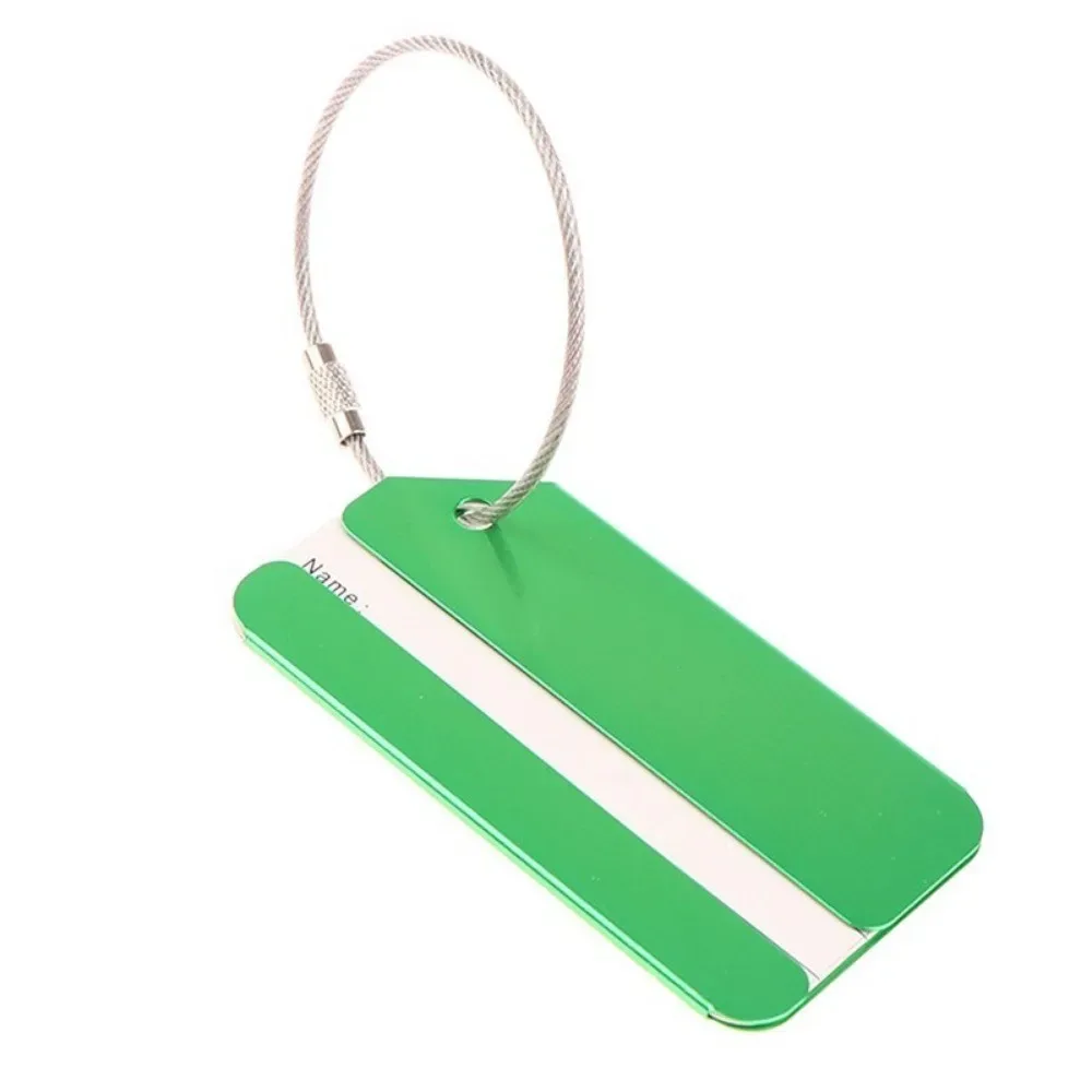 lot de 10 étiquettes de bagage en aluminium pour valise, étiquette de bagage en métal, identificateur de bagage avec carte d'identité et boucle en acier, accessoires de voyage