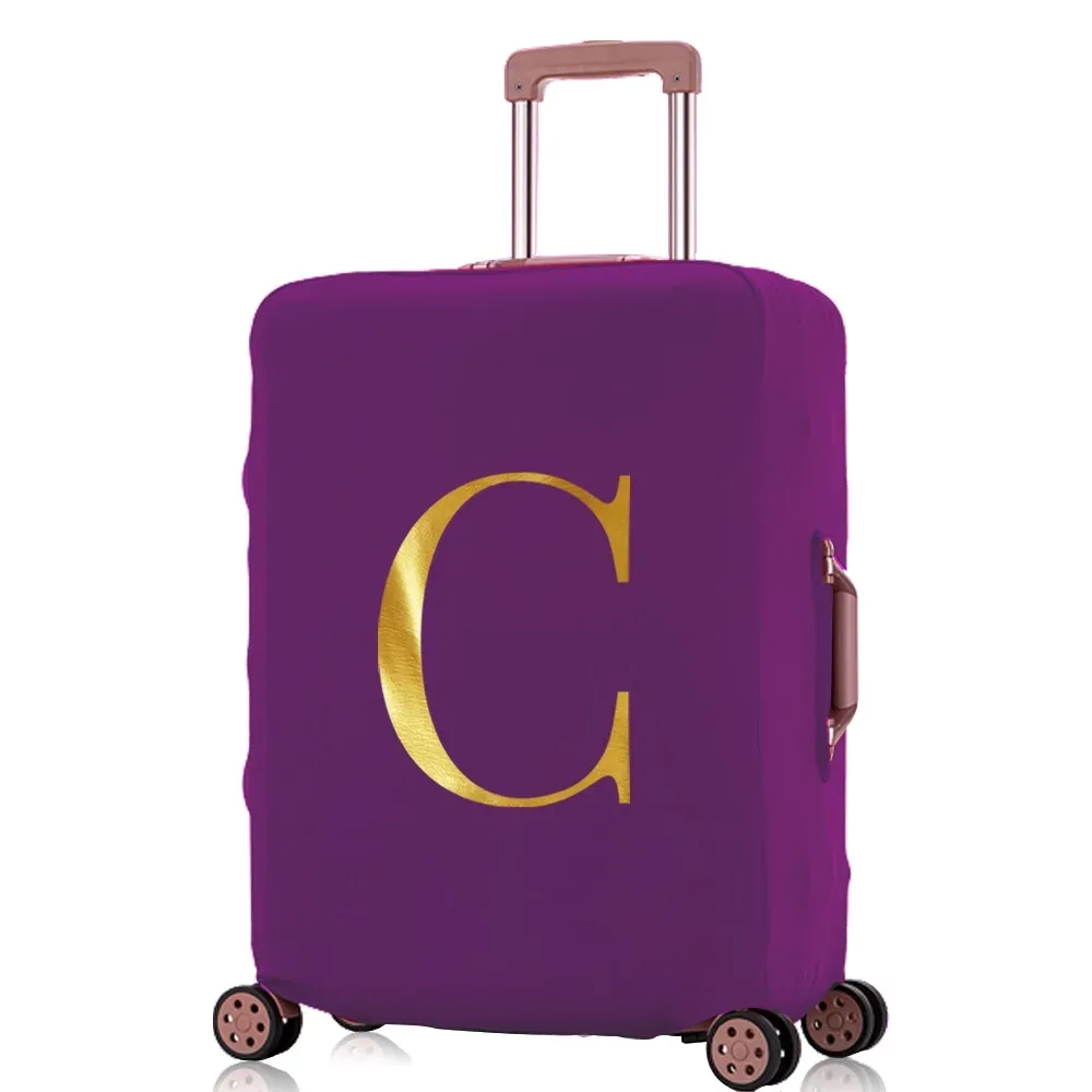 juste anti-poussière pour valise de voyage, housse de protection pour bagages, valise à roulettes de 18 à 28 pouces, série initiales imprimées, accessoires de voyage