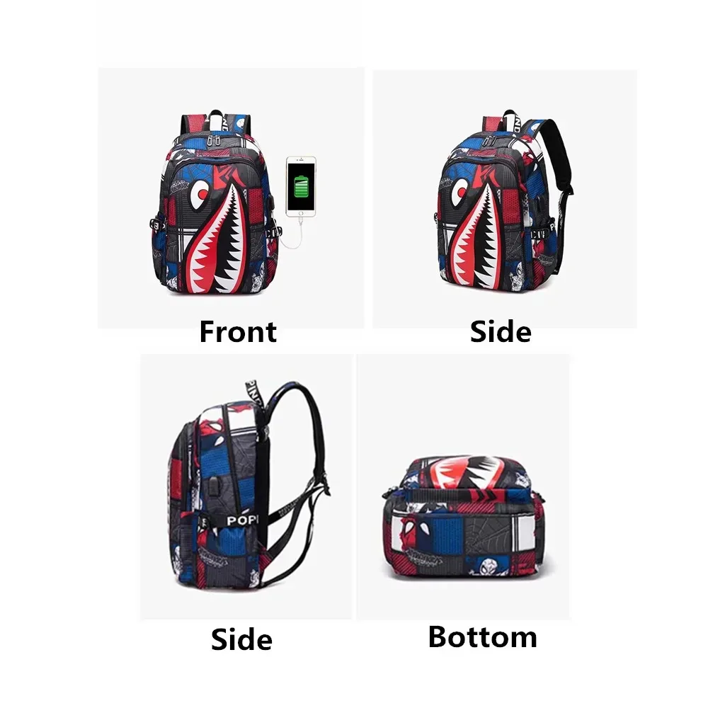 sacs à dos impressions de bouche de décodage cool, sacoches d'université solomon pour garçons, cartables unisexes, sacs imperméables pour étudiants, sacs de grande capacité