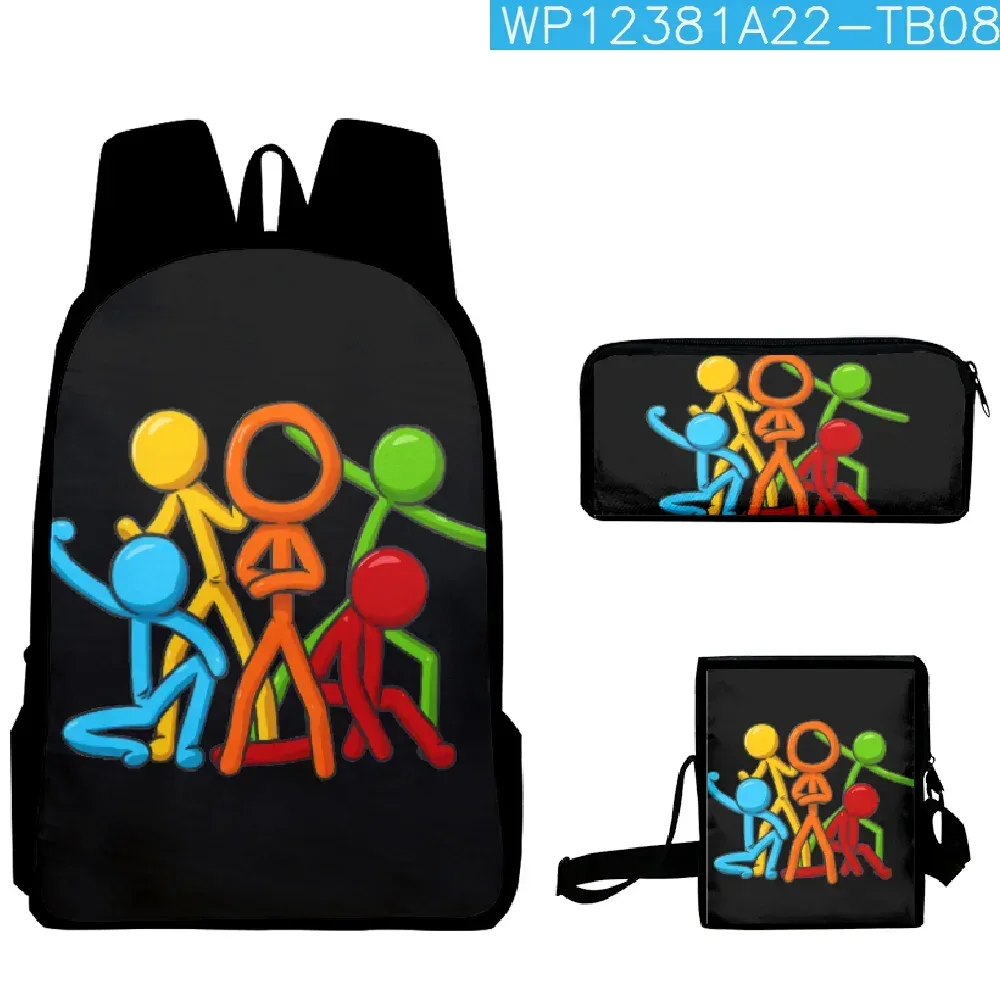 mode populaire cool alan becker impression 3d 3 pièces/ensemble sacs d'école pour élèves sac à dos pour ordinateur portable sac à dos sac à bandoulière incliné trousse à crayons