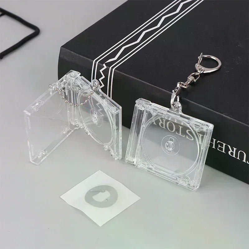 mini étui pour cd portable, porte-clés, album vierge pour décor de sac à dos