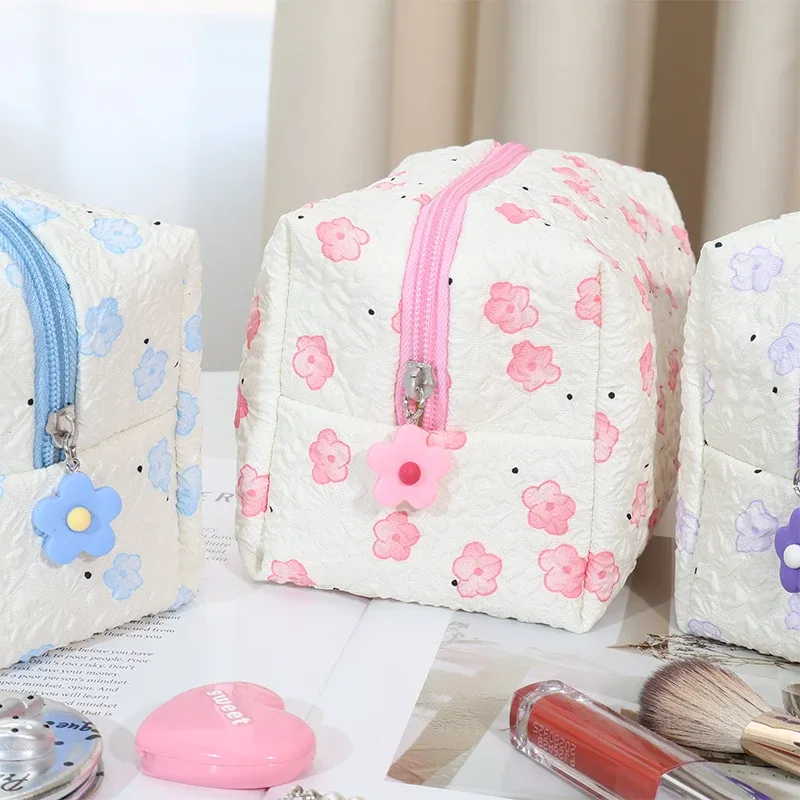 sac de maquillage moelleux à motif bulles - sac de rangement cosmétique portable de grande capacité - sac organisateur de maquillage multifonctionnel
