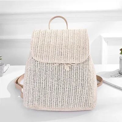 sac à dos tissé en paille pour femmes, sacs initiés, sacs à dos d'été pour adolescentes, sac de voyage féminin, sac à dos de nettoyage, qualité, mode