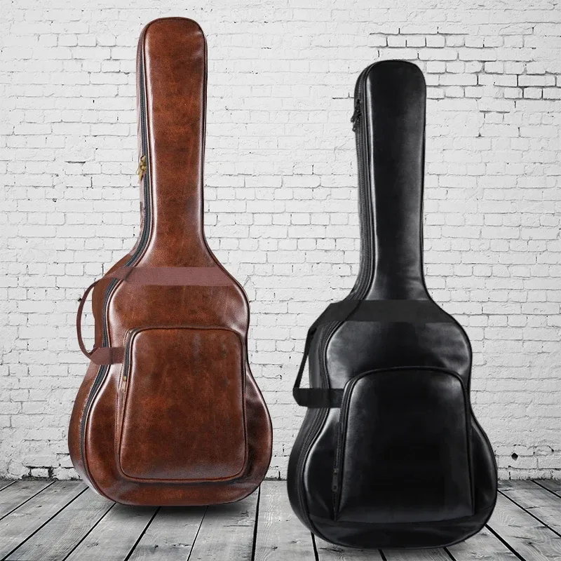 sac à dos de guitare en cuir pu épais, étanche, 40/41 pouces, sac de transport, étui de guitare, accessoires pour instruments de musique