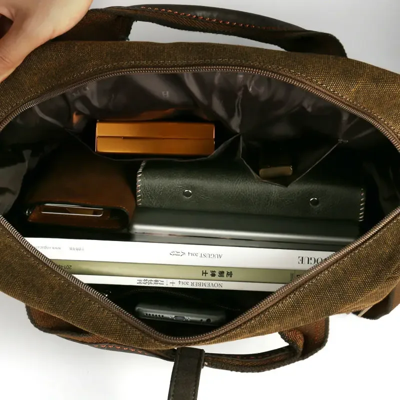 ruil – mallette multifonction rétro classique pour hommes, porte-documents en toile, vintage, résistant à l'usure, trousse à outils de loisirs