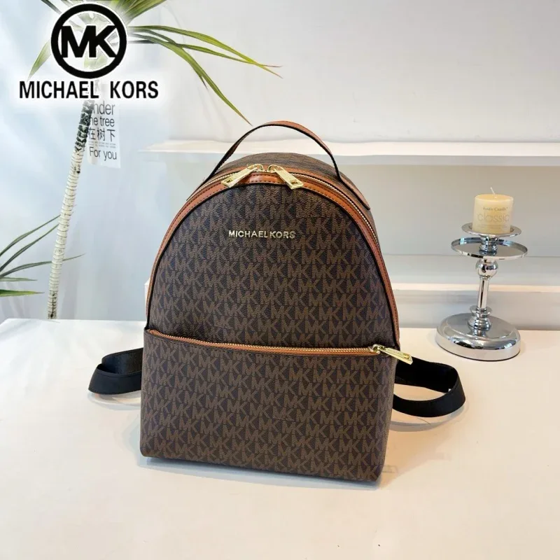 sac à dos décontracté et tendance pour femmes michael kors, modèle mk classique vintage à motif floral, sac de voyage multifonctionnel de luxe léger pour les vacances.