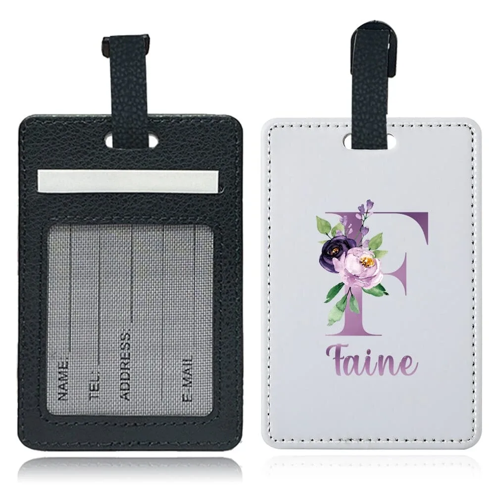 étiquette de bagage personnalisée en pu avec nom, porte-identifiant pour avion, porte-adresse pour valise, carte nominative, étiquette d'embarquement portable