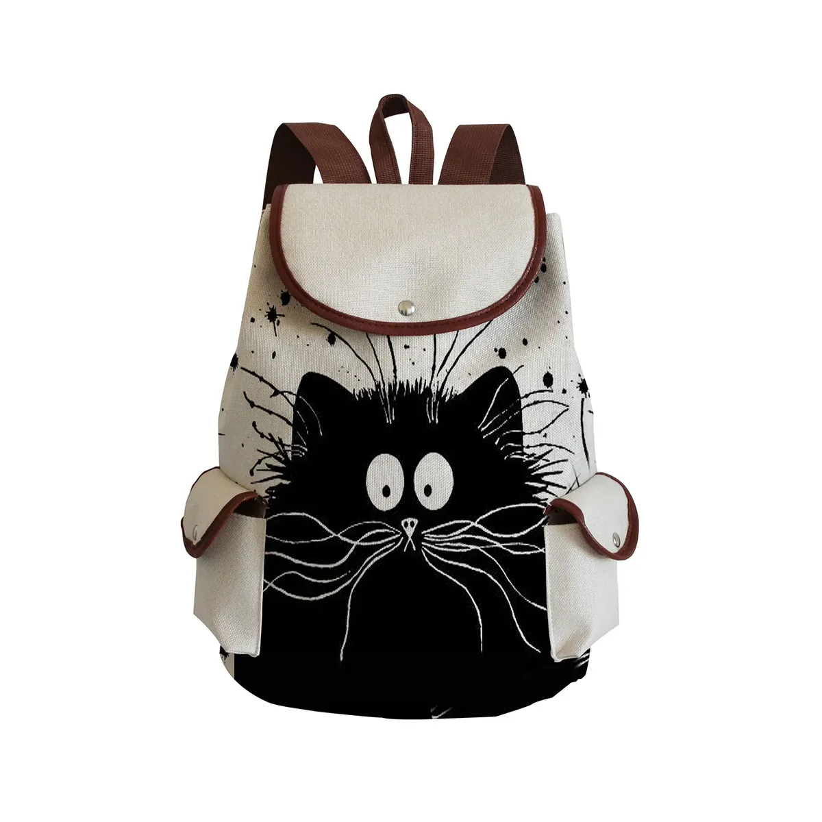 sac à dos imprimé chat mignon de dessin animé pour adolescentes, sac d'école, sac à dos de voyage de grande capacité, sac à dos de proximité pour filles, mode pour femmes