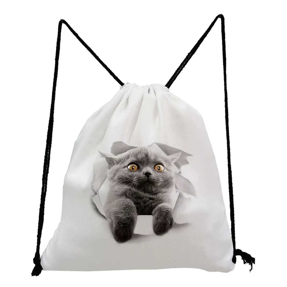 proximité wstring sac à dos portable pour femmes, poudres de bug astique, impression 3d, chat, shopping, mode, école, sac à chaussures pour bol, motif personnalisé