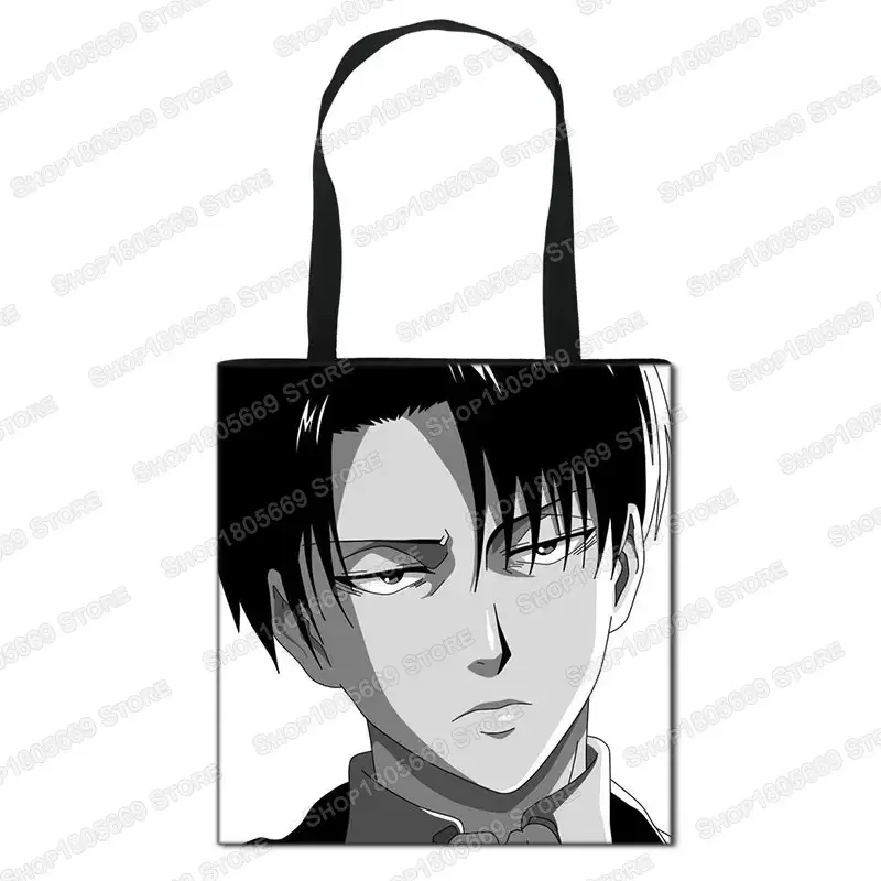 sac de shopping anime attaque sur titan pour femmes, sac à bandoulière pour voyage levi mikasa eren, sac à main pour filles, fourre-tout de rangement