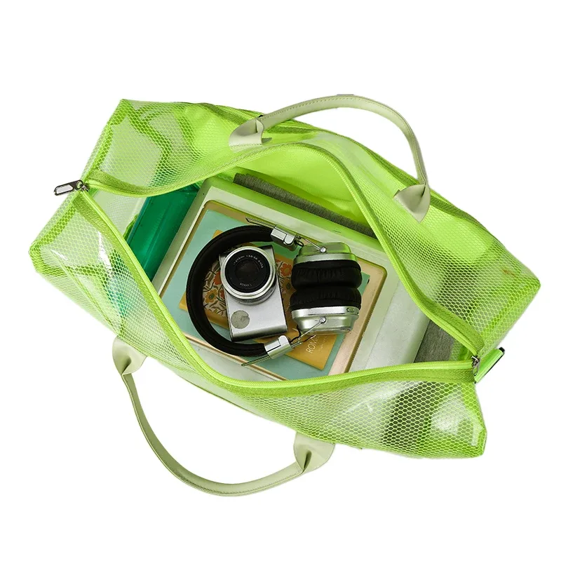 sac de rangement pour équipement de natation avec séparation sec/humide, sac élégant pour sources chaudes et fitness, sac de plage transparent et durable pour étudiants