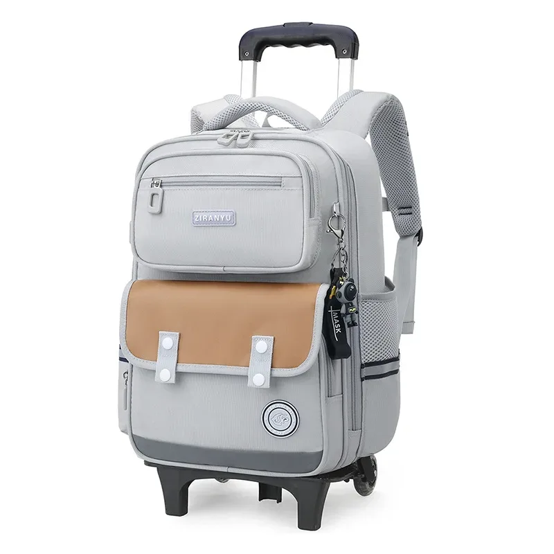nouveau sac à dos roulant pour garçons sac d'école primaire avec roues mochilas para mujer sac de chariot de voyage 2 et 6 roues sac a dos