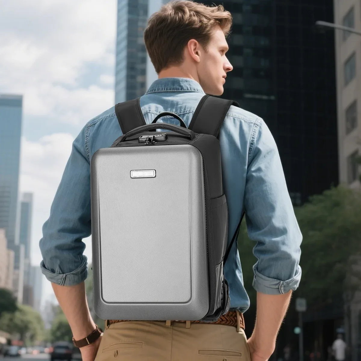 nouvelle valise trolley rigide élégante, sac à dos multifonctionnel, bagage cabine, valise de voyage