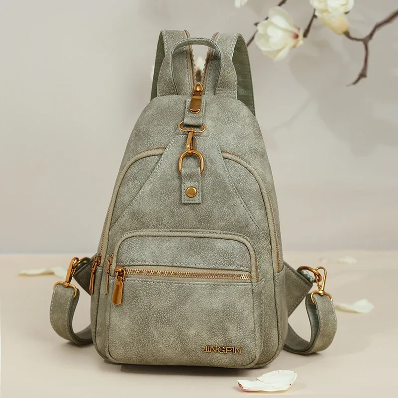 Sac à dos rétro concis en PU pour femmes, sac de voyage polyvalent de grande capacité, à la mode, sens avancé, décontracté, nouvelle collection 2025