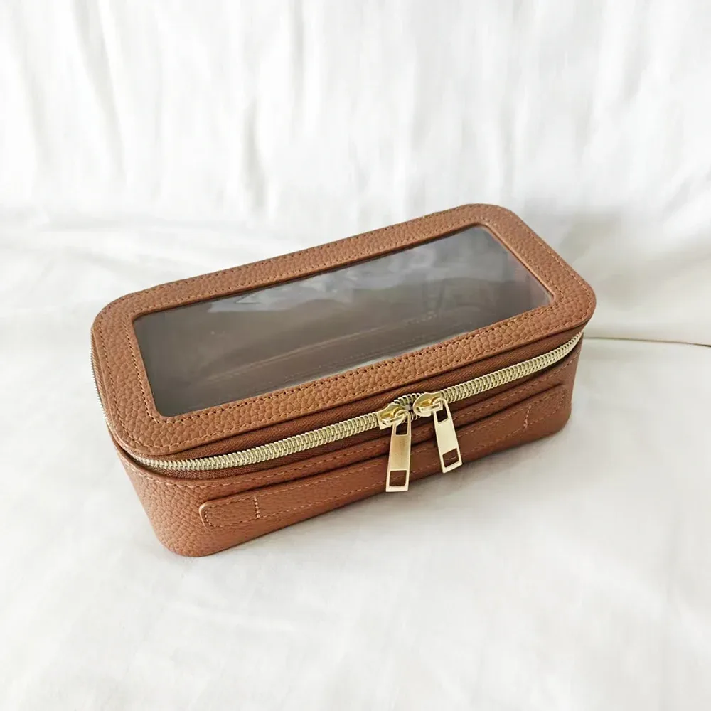 sac de maquillage pour femme, étanche, transparent, personnalisable, trousse de toilette de voyage, organiseur de bagages transparent pour femme