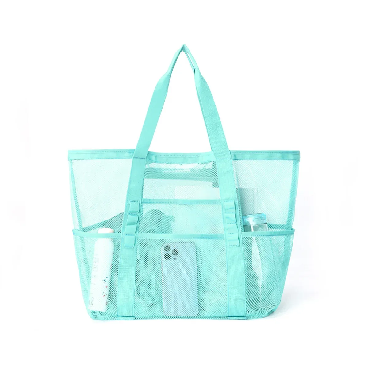 sac fourre-tout en maille respirante multi-poches de grande capacité, à séchage rapide, sac de rangement multi-compartiments pour articles de sport et de natation