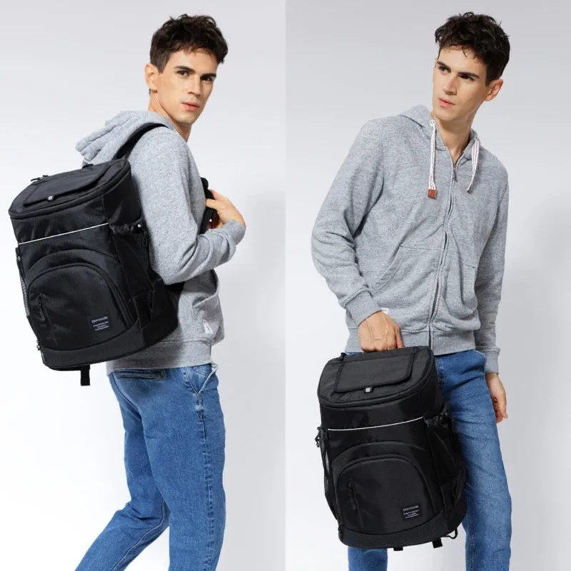 sac isotherme souple de 30 l, grand format, capacité 36 canettes, sac à dos thermique isolé, sac de voyage, sac de plage, sac à glace, sac à bière, sac à provisions étanche, sac à dos pour le stockage des aliments