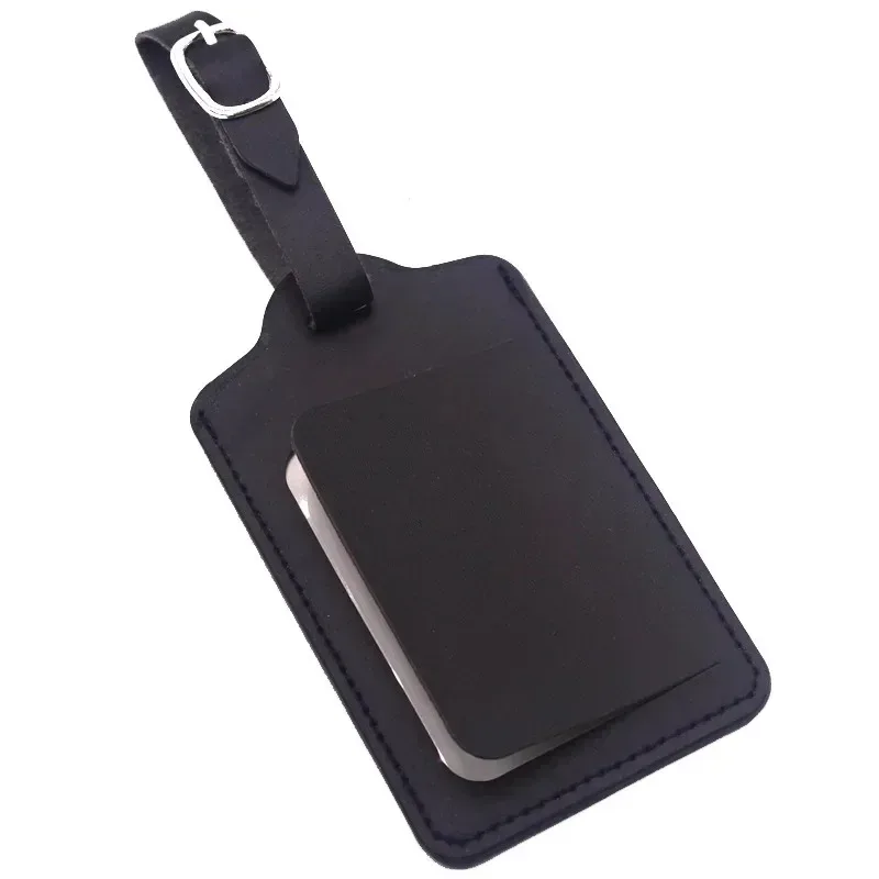 étiquettes de bagage en cuir pu pour femmes et hommes, accessoires de voyage, valise, identification, adresse, porte-nom, étiquettes d'embarquement, étiquette portable