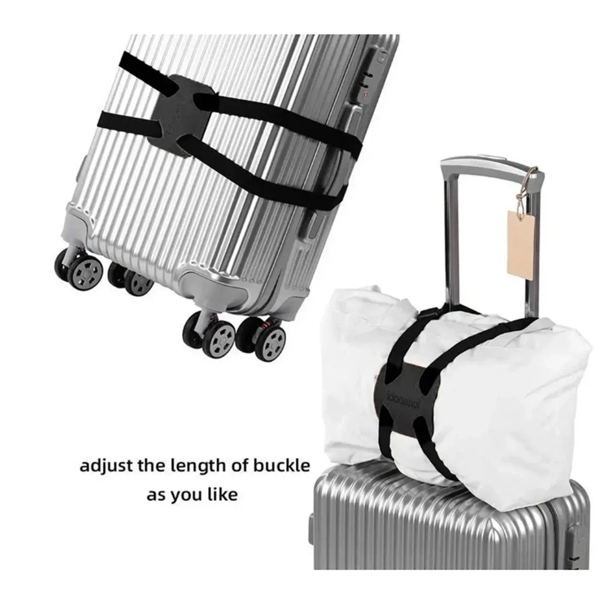 sangle de fixation anti-perte à sangles croisées pour valise de voyage, accessoire d'emballage, sangle à boucle pour bagages