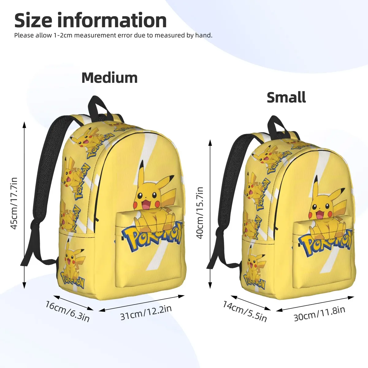 sac à dos pokémon tendance pikachu, mochilas kawaii, sac à dos de randonnée avec fermeture éclair