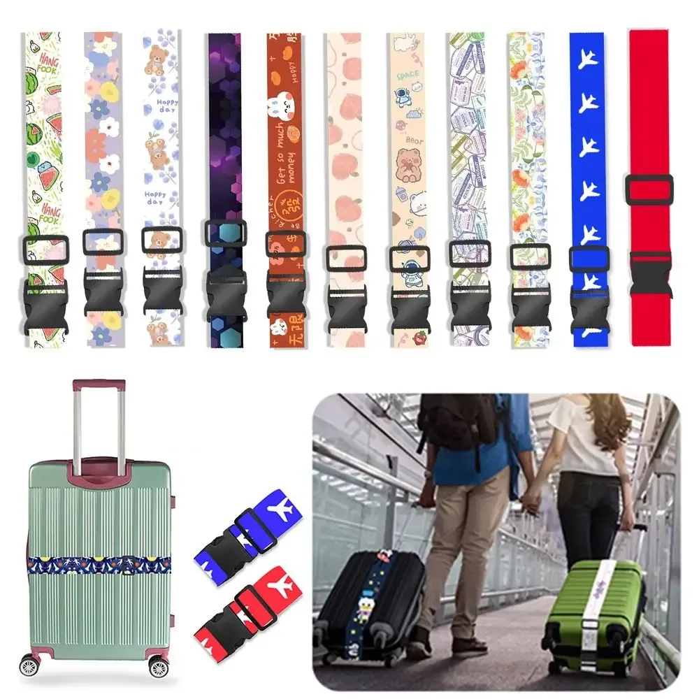 sangle à boucle de bagage en fiber de polyester, ceintures de valise antivol réglables, ceinture d'emballage élastique anti-perte, accessoires de bagages