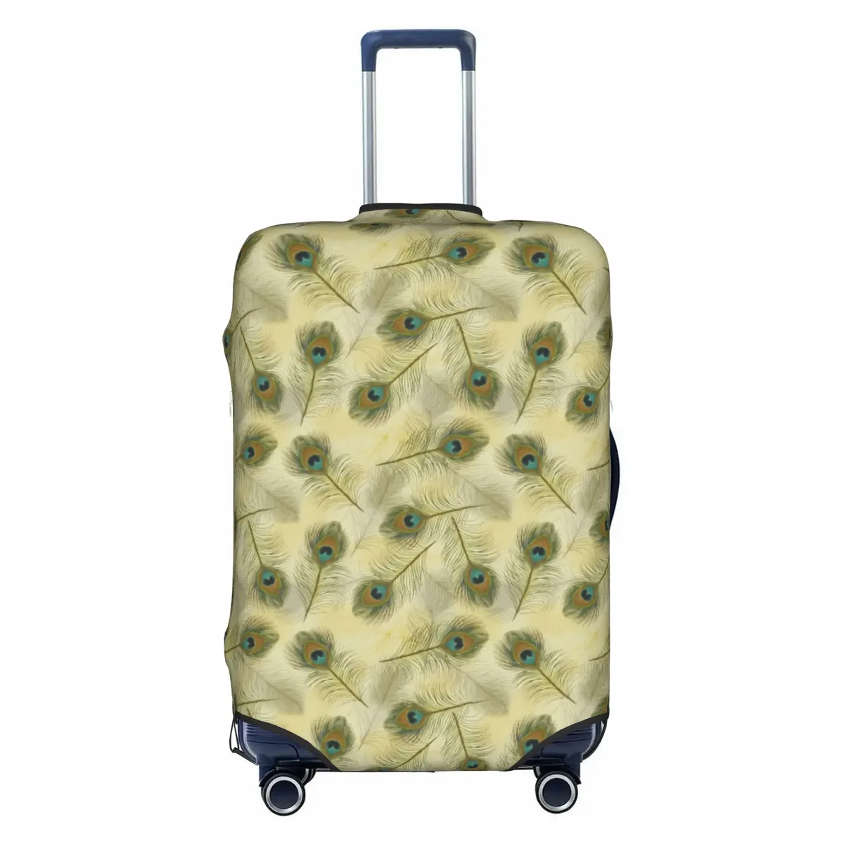 housse de protection pour bagages, motif paon amusant, violet clair sur violet, housse de valise de voyage élastique à motif animal