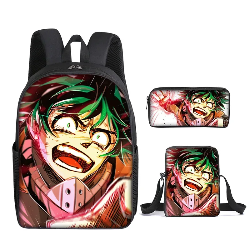 sac à dos my hero academy, sac à déjeuner, trousse à crayons, ensemble cadeau pour enfants et étudiants
